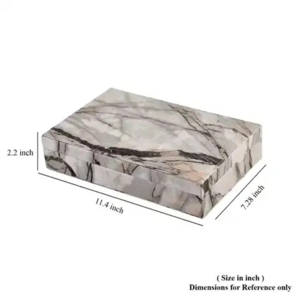 Marbled Unisex Anti Tarnish Lining Jewelry Box. NWT - Picture 6 of 6